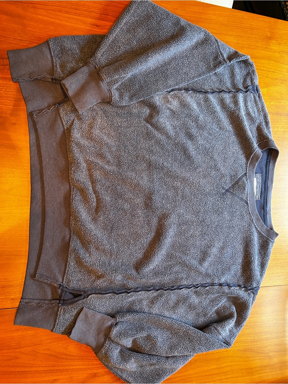American Eagle Textured Crewneck Sweatshirt in Grey Blue Women’s M